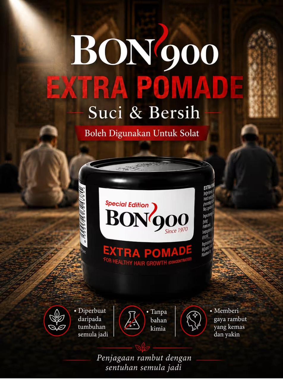 BON 900 — suci dan bersih, boleh digunakan untuk solat